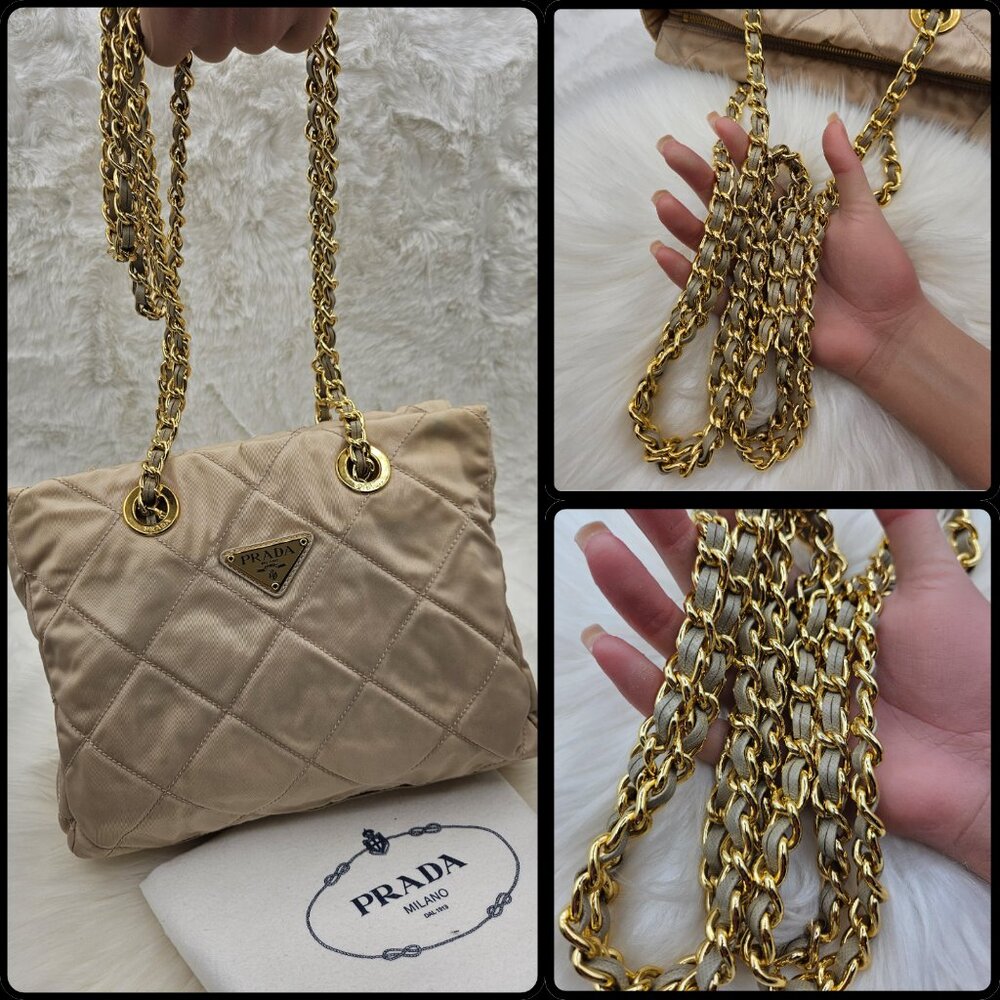 📌SOLD📌Prada  Quilted Nylon Chained Bag - Picture 12 of 17